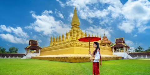 Pha That Luang à Vientiane, monument emblématique de la capitale du Laos