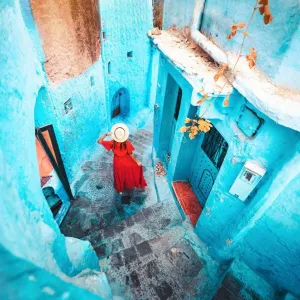 La ville bleue de Chefchaouen au Maroc.
