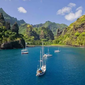 L'île de Fatu Hiva dans les Marquises en Polynésie.