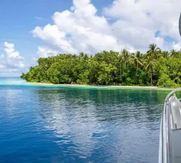 Ile tropicale déserte dans les Russell Islands aux îles Salomon dans le Pacifique Sud