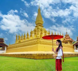 Pha That Luang à Vientiane, monument emblématique de la capitale du Laos