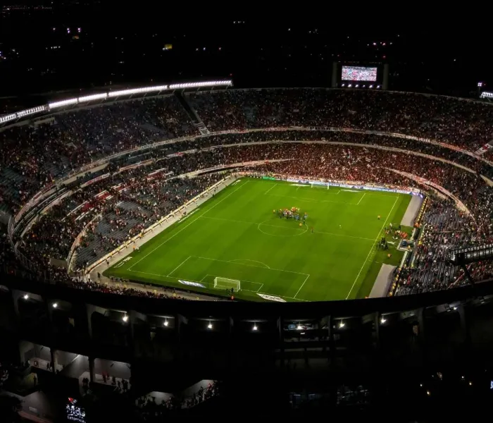 Une vue aérienne de River Plate, le stade de foot de Buenos Aires.