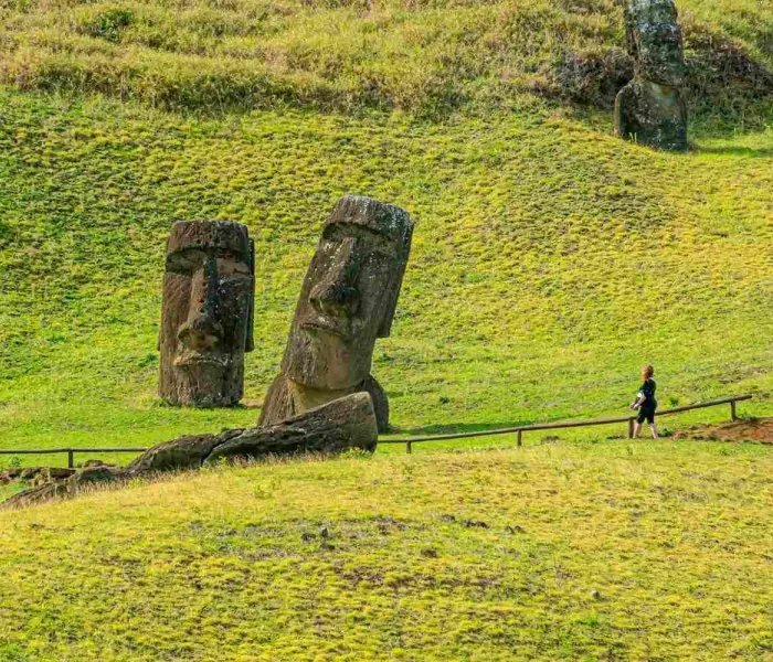 Les statues moai de l’île de Pâques figurent parmi les plus gigantesques du monde.