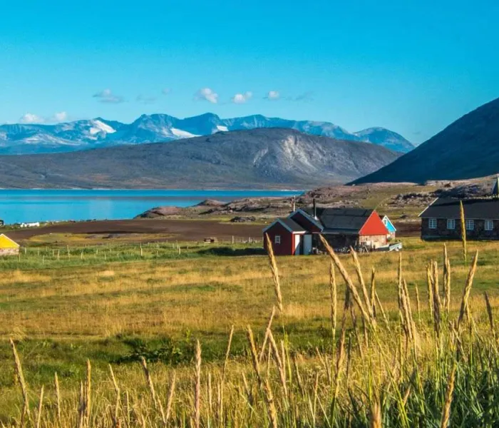 Paysage de campagne arctique dans le sud du Groenland