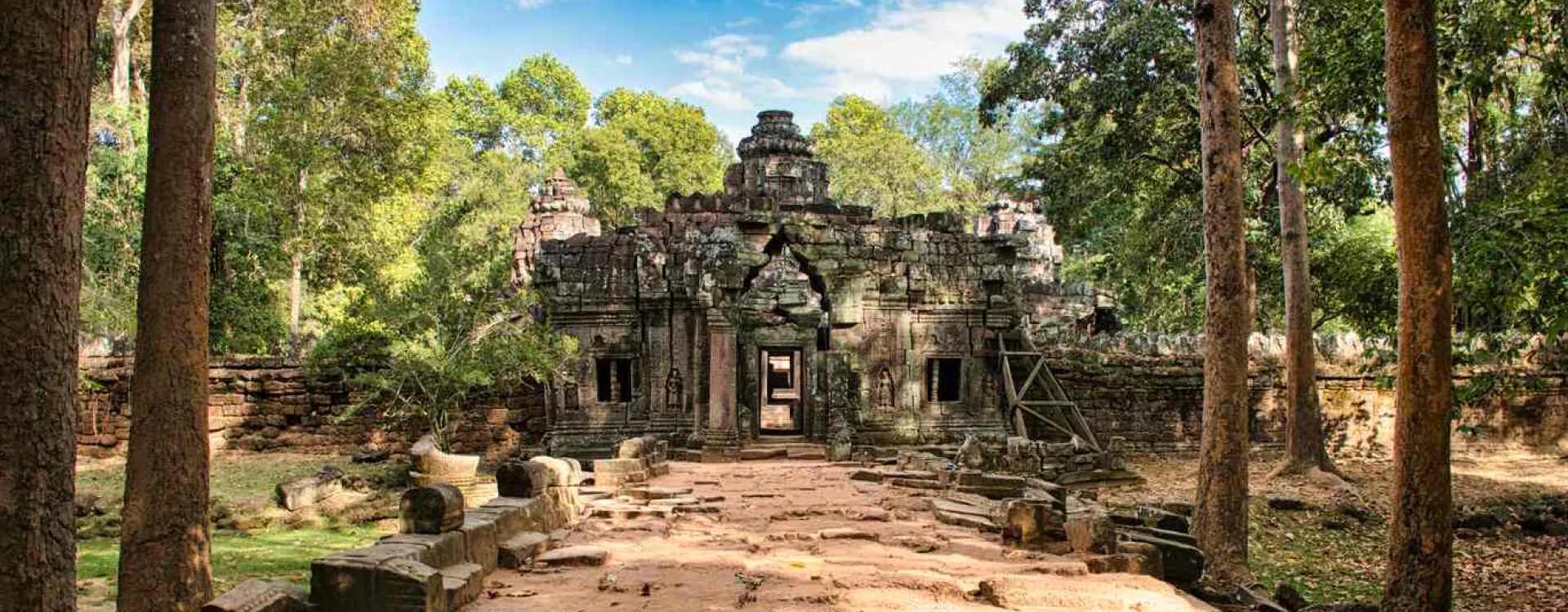 Le temple de Preah Khan dans le site archéologique d'Angkor au Cambodge.
