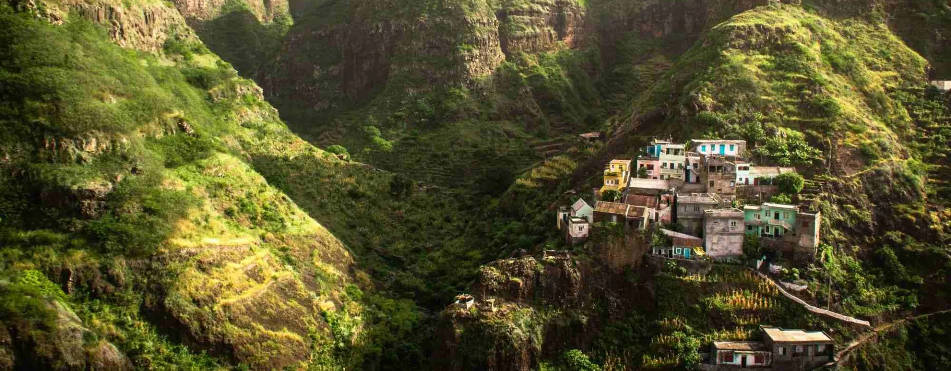 Village de Fontainhas, perché dans les montagnes de Santo Antao au Cap Vert