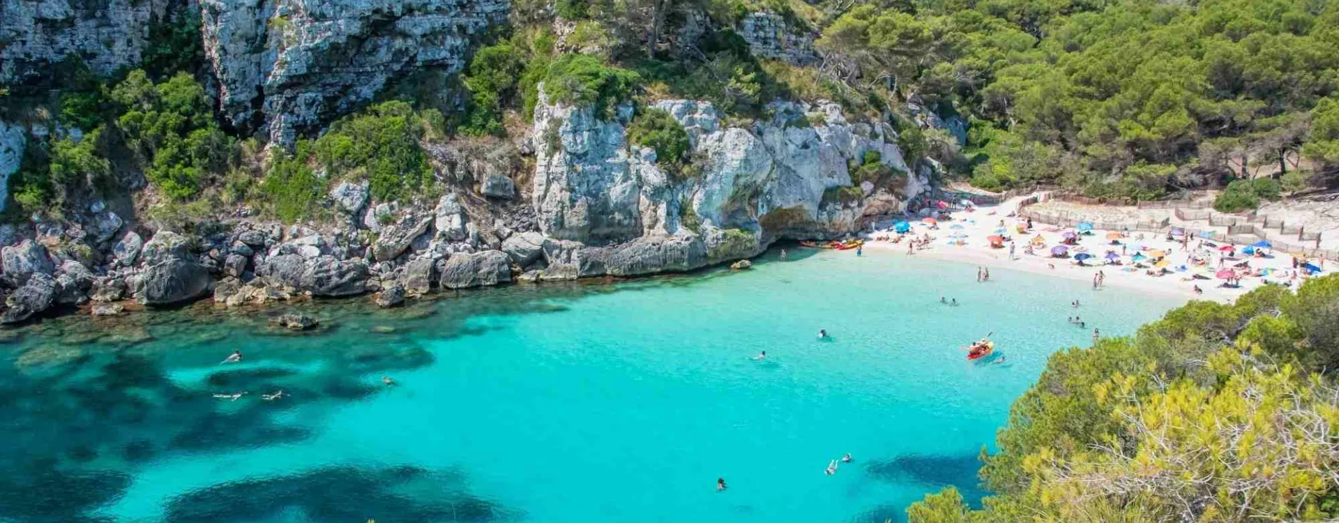 Plage de Cala Macarelleta à Minorque dans les îles Baléares en Espagne