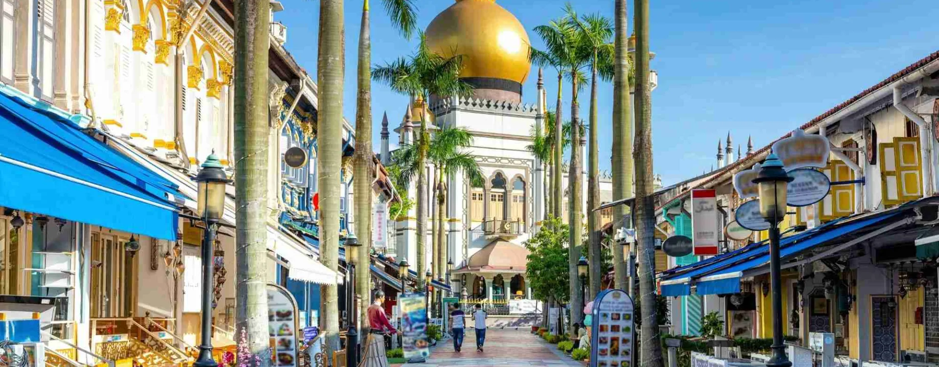 Quartier Kampong Glam à Singapour avec la mosquée Sultan et ses rues colorées