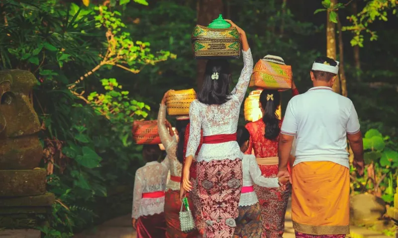 Célébration religieuse à Ubud, Bali, Indonésie