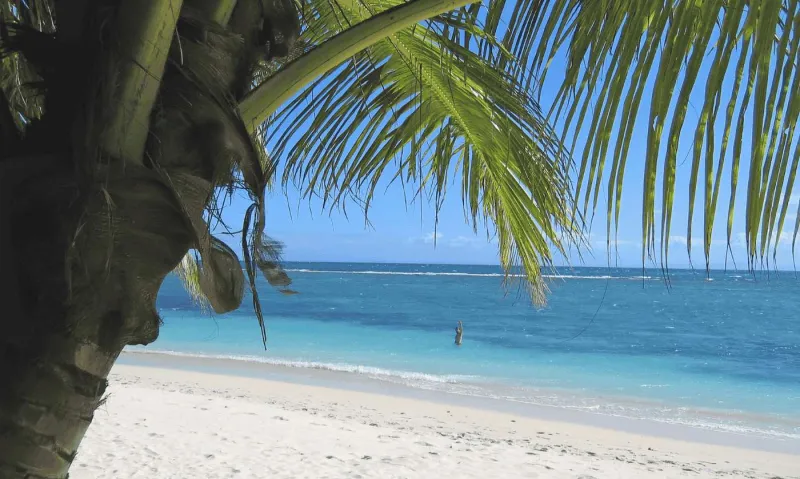 Une plage sur la minuscule îles aux Nattes.