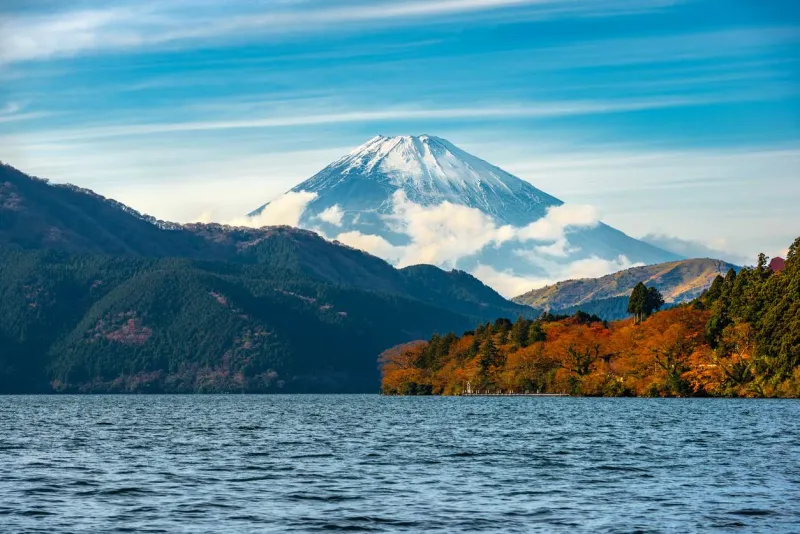 Le lac Ashi et le Mont Fuji.