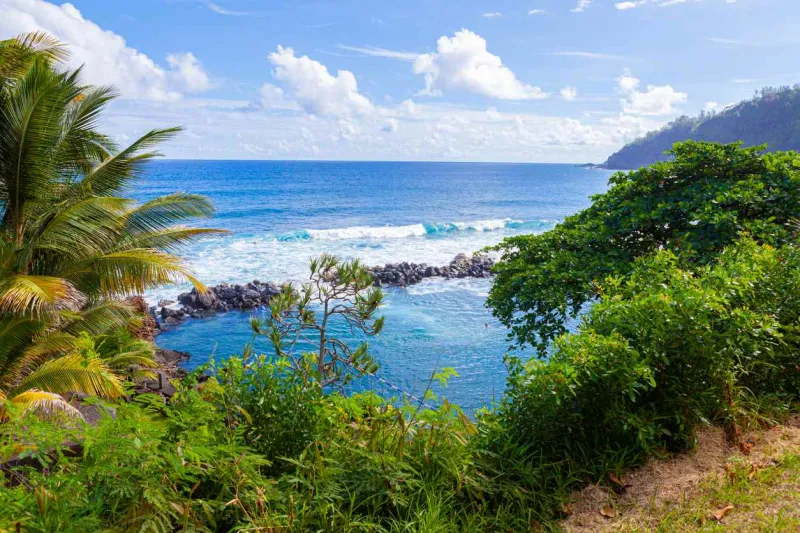 L'anse naturelle de Manapany à la Réunion.
