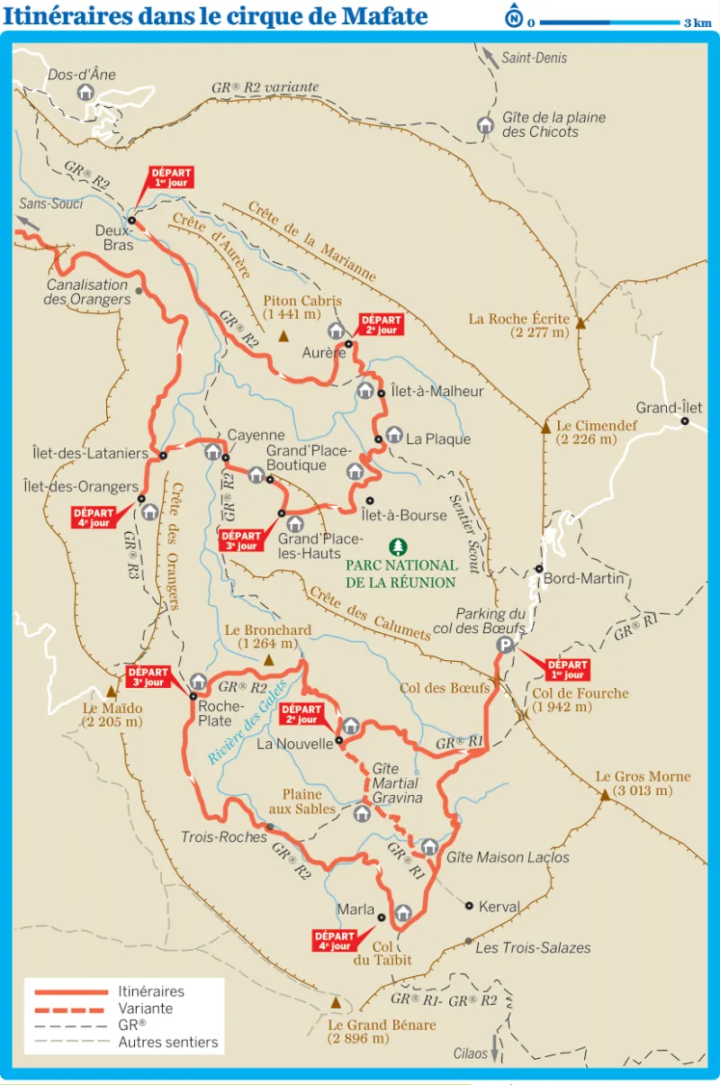 carte du cirque de mafate