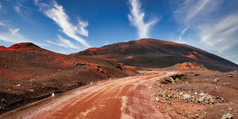 La célèbre route menant au Piton de la Fournaise.