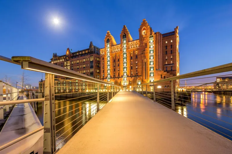 Le quartier de la Speicherstadt à Hambourg.