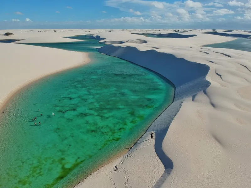 Le parc national des Lençóis Maranhenses, dans l’État du Maranhão, au Brésil.