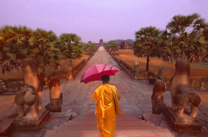 Siem Reap est la portée d'entrée des temples d'Angkor.