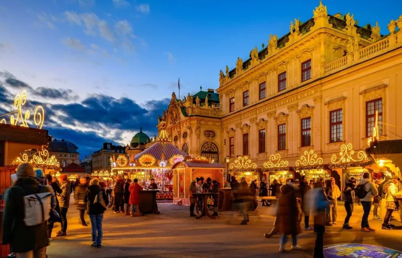 Le palais du Belvédère accueille l'un des plus beaux marchés de Vienne.