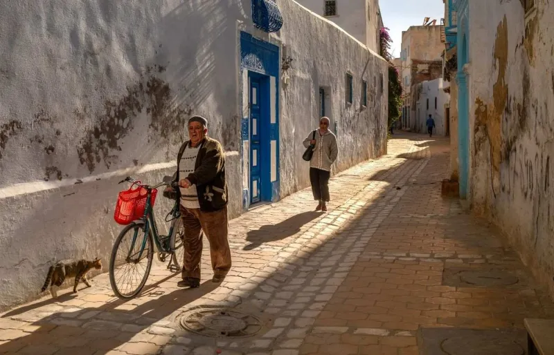 Les ruelles de la ville de Kairouan en Tunisie.