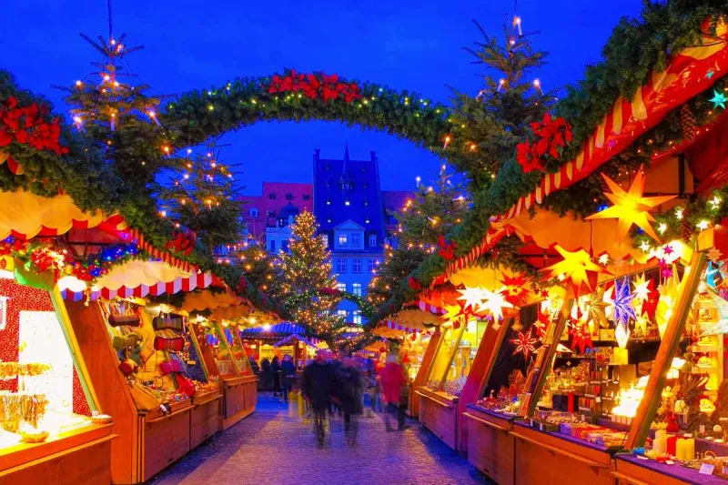 Le marché de noël de Leipzig en Allemagne.