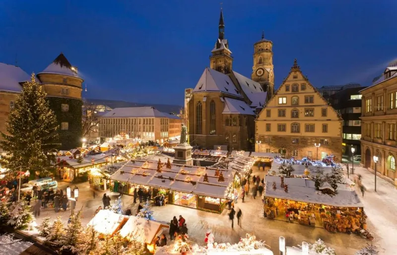 Le marché de noël de Stuttgart en Allemagne.