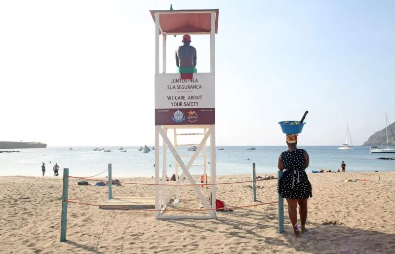 La plage de Tarrafal sur l'île de Santiago.