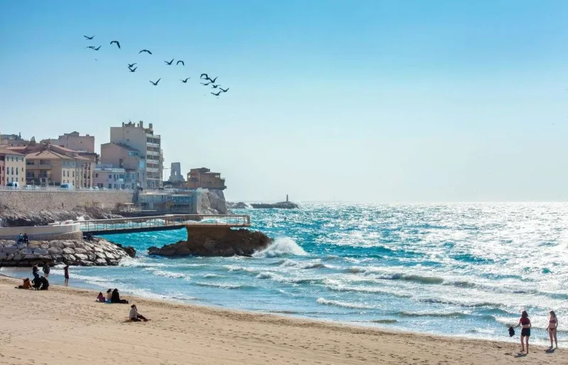 La plage des catalans à Marseille.