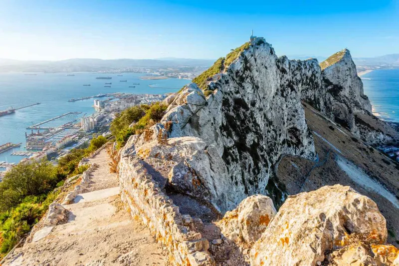 La vue depuis le rocher de Gibraltar.