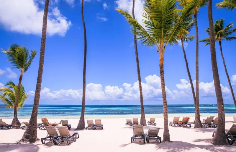 Une plage paradisiaque à Punta Cana en République Dominicaine.