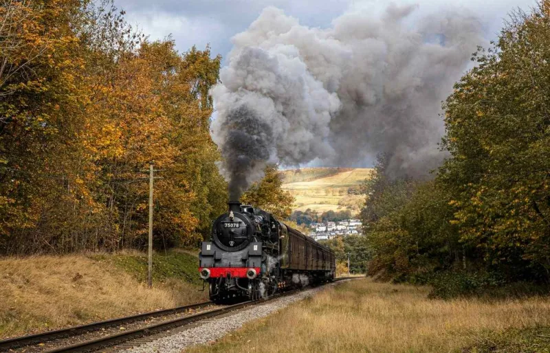 Train à vapeur du Keighley & Worth Valley Railway à Haworth, dans le Yorkshire