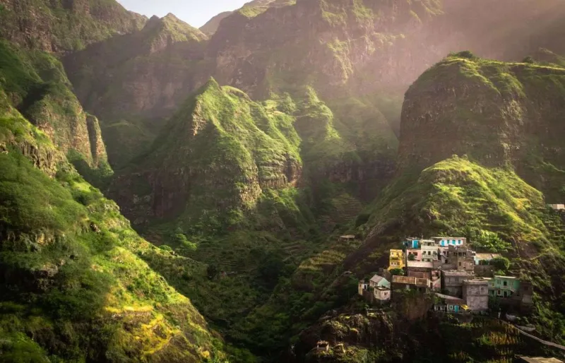 Paysage verdoyant de la vallée de Paúl sur l’île de Santo Antão au Cap-Vert