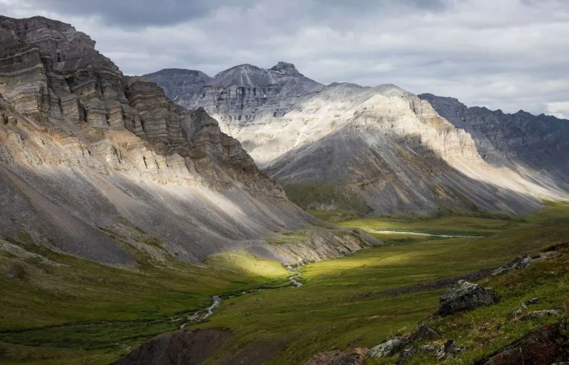 Rivière en été dans le parc national Gates of the Arctic en Alaska, paysage sauvage et isolé