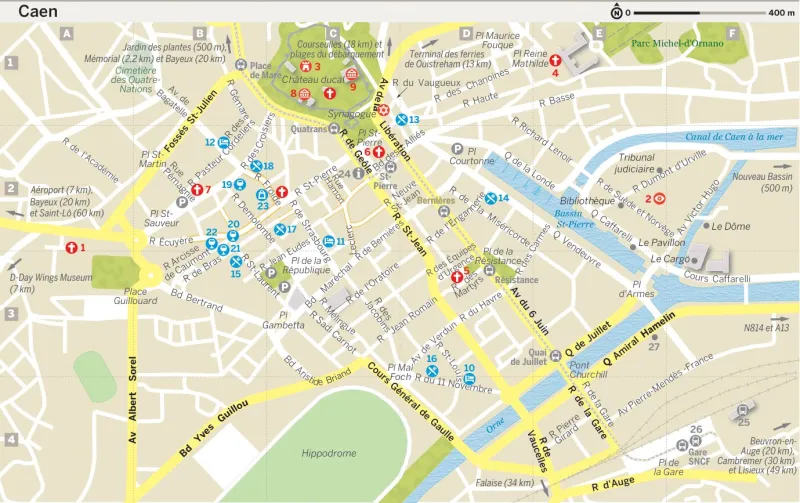 carte caen normandie