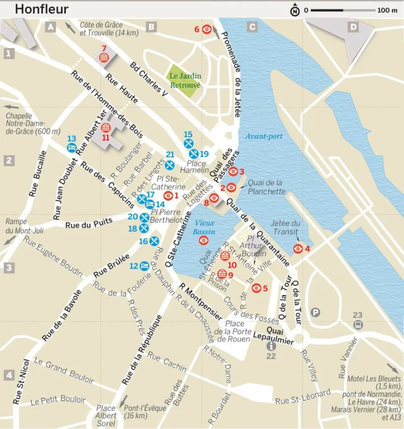 carte honfleur normandie