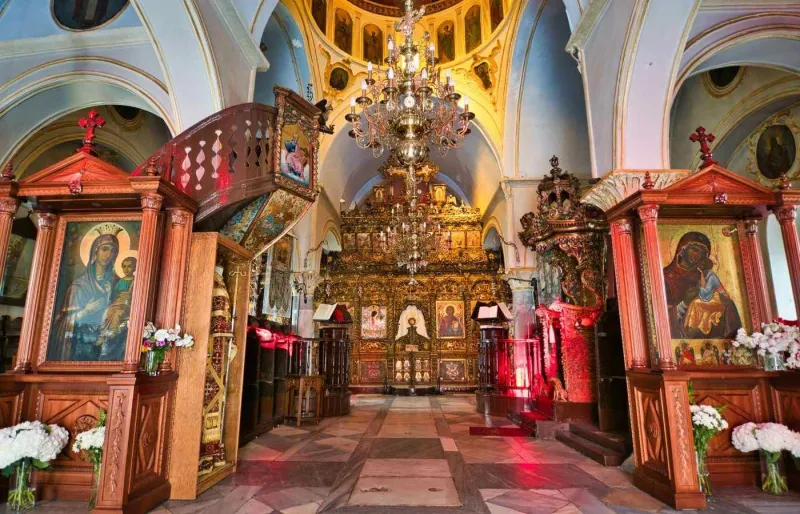 ntIntérieur du monastère de Panagia Tourliani à Ano Mera à Mykonos