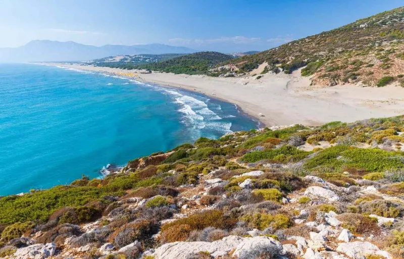 Vue aérienne de la plage de Patara en Turquie