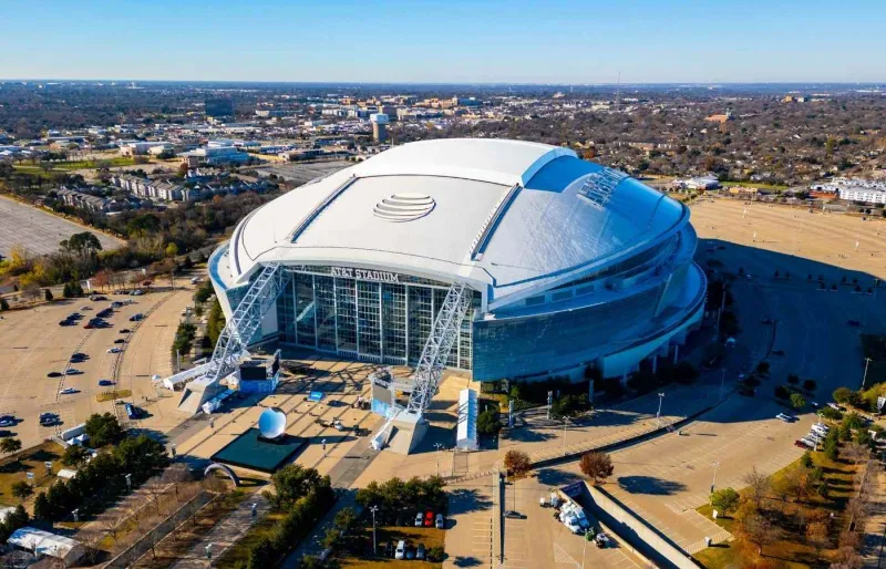 Vue aérienne de l’AT&T Stadium à Arlington près de Dallas
