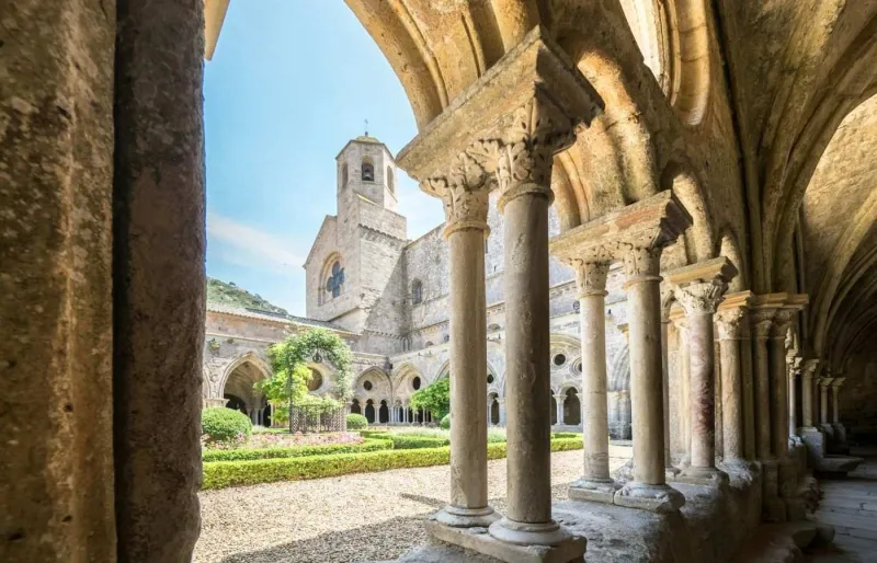 Le cloître de l’abbaye de Fontfroide témoigne du remarquable état de conservation de ce joyau cistercien près de Narbonne.