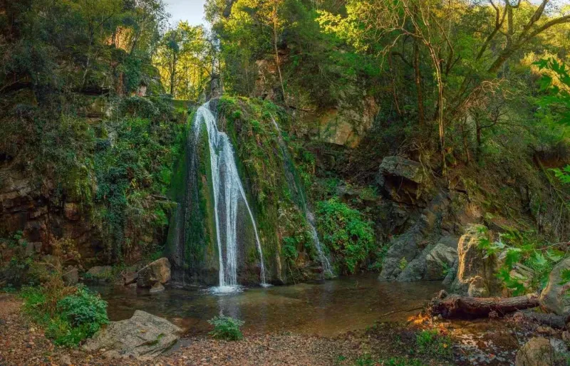 Cascades de Varvara au cœur de la forêt en Chalcidique, dans le nord de la Grèce