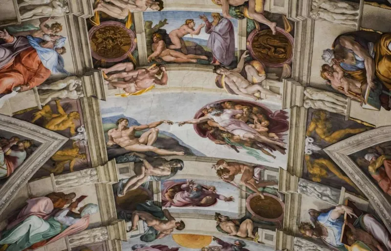 étail du Jugement dernier de Michel-Ange dans la Chapelle Sixtine, aux musées du Vatican.