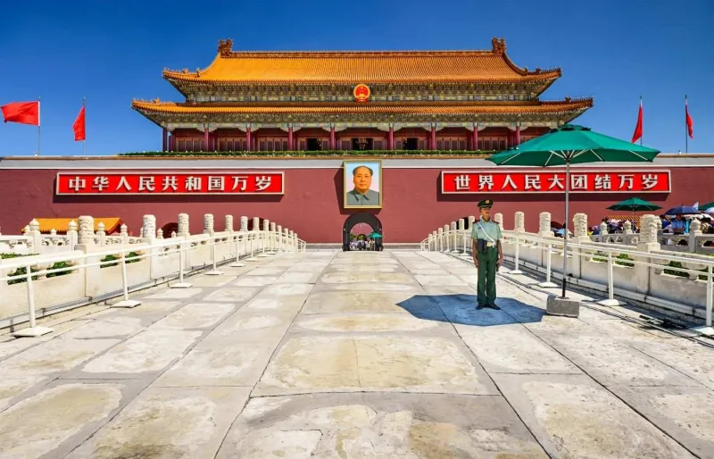 Porte Tian'anmen à l'entrée de la Cité interdite à Pékin, l'un des sites incontournables à visiter en Chine