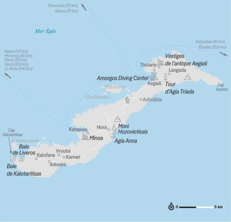 carte amorgos cyclades