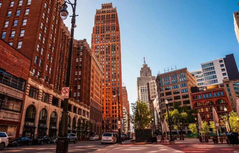 Architecture du centre-ville de Detroit dans le Michigan