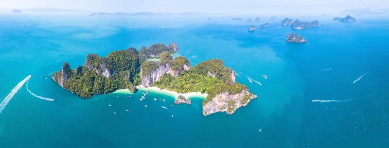 Vue sur l'île de Ko Hong, Krabi, Thaïlande Vue sur l'île de Ko Hong, Krabi, Thaïlande