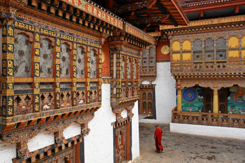 Moine au Temple de Punakha